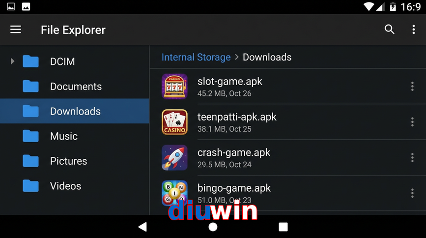 Main screen of Diuwin gameapk page for PK players